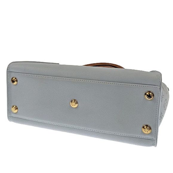 Louis Vuitton On My Side MM Leather Monogram Mahina Blue Oramp Shoulder Bag - Picture 5 of 11